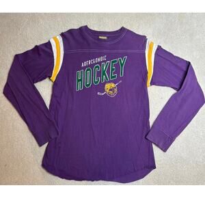Abercrombie: Vintage Purple Hockey Long Sleeve Tee